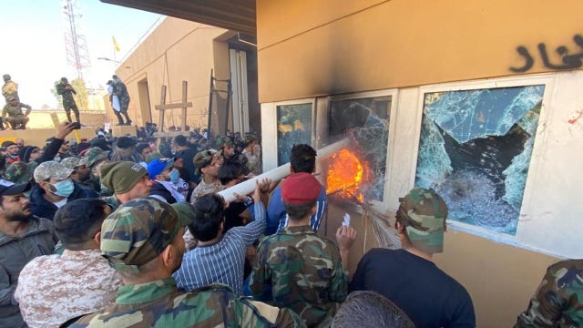 Iraqi supporters of Iran-backed militia attack US Embassy compound in Baghdad