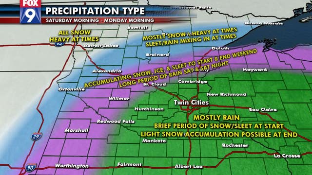 Mix of moisture expected for the weekend throughout Minnesota