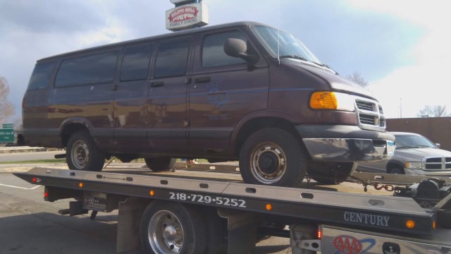 Stolen north Minneapolis church van found trashed, damaged