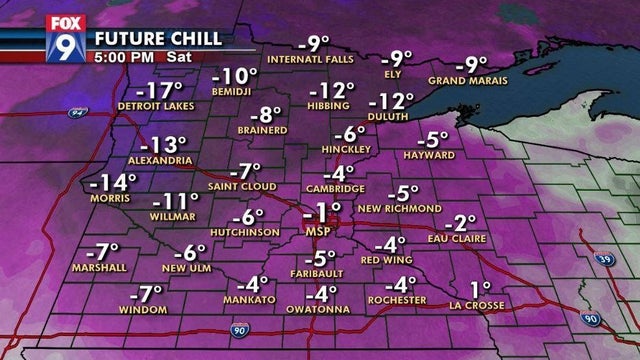 Wind and cold temps will make for freezing Saturday across Minnesota