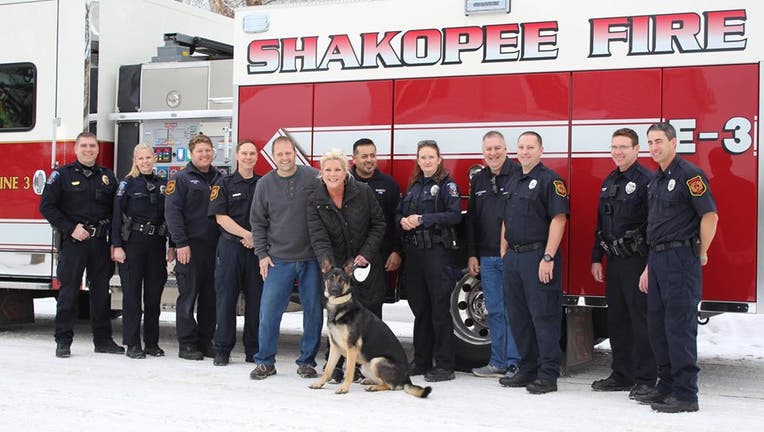 Shakopee Fire Department and Lucy the dog