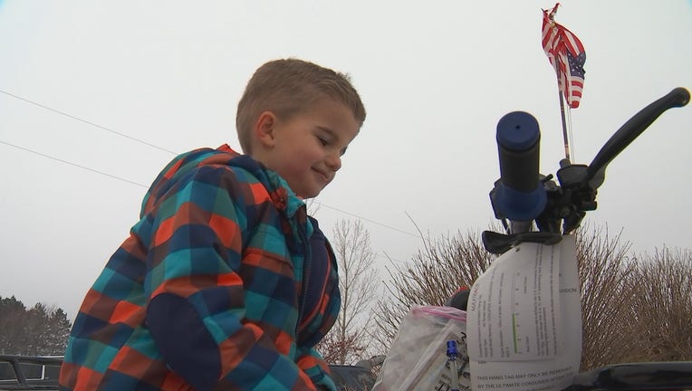 A boy on an ATV