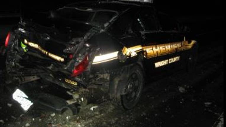 The deputy's car was damaged while they were conducting a traffic stop