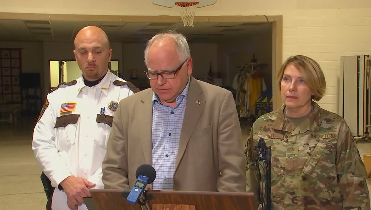 Gov. Tim Walz speaks at a press conference after a deadly crash involving a Minnesota National Guard helicopter