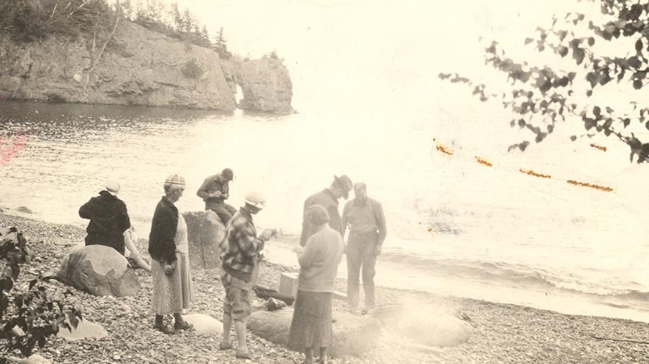 The Tettegouche Sea Stack photographed in 1932. 