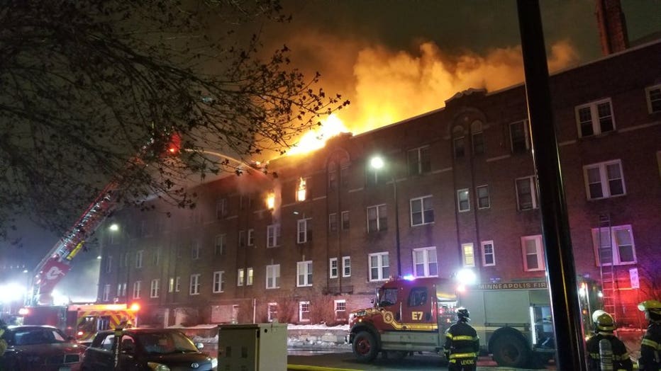 Fire at the Francis Drake Hotel in downtown Minneapolis