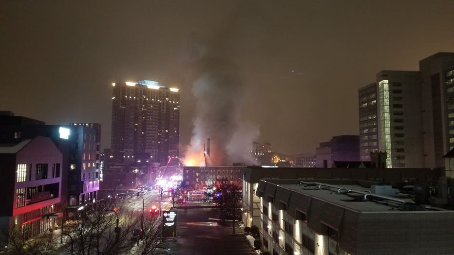 Fire at the Francis Drake Hotel in downtown Minneapolis