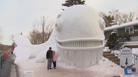 Minnesota brothers build Walvis the whale, their biggest snow sculpture yet
