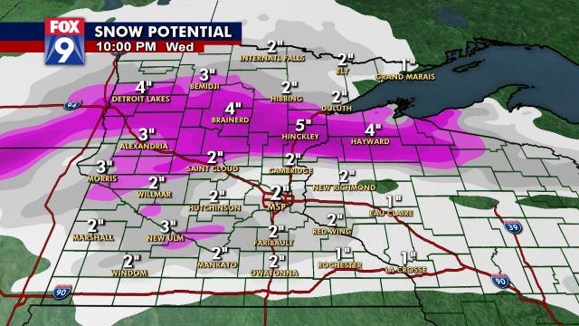 Chance for light snow for Wednesday morning
