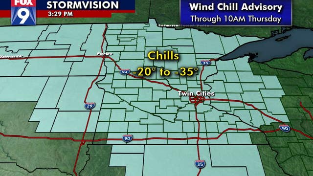 Bitter cold with subzero wind chills hitting Minnesota Thursday