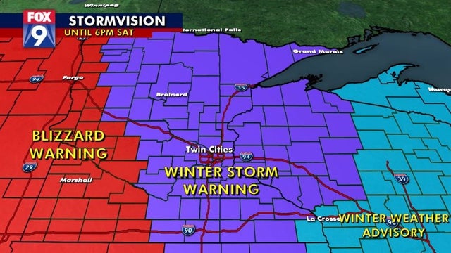 Blizzard warning in effect for western Minnesota