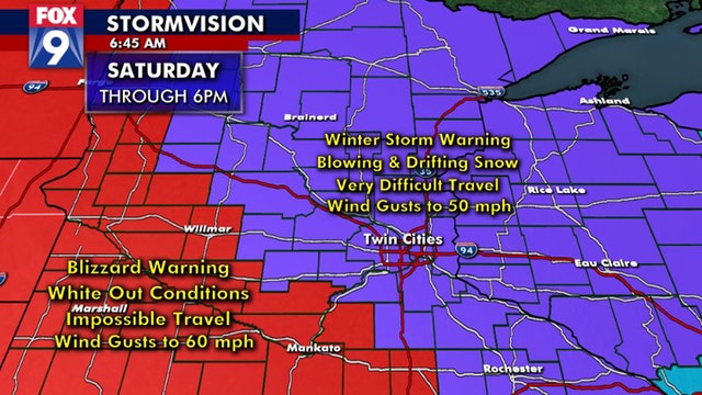Blizzard Warning in effect for parts of western, southern Minnesota