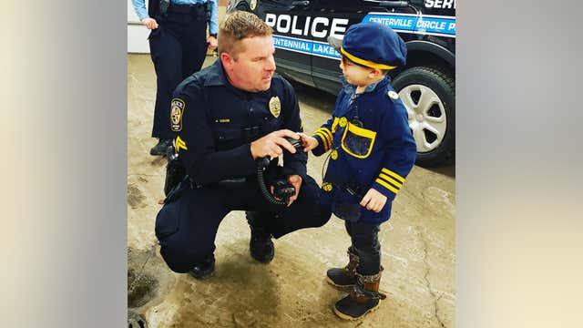 Lexington, Minn. boy battling leukemia spends day with Centennial Lakes police