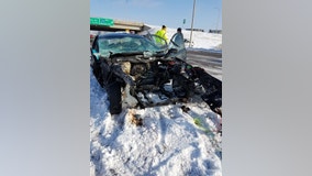 Engine ejected from vehicle during crash on Hwy. 169 in Plymouth, Minnesota