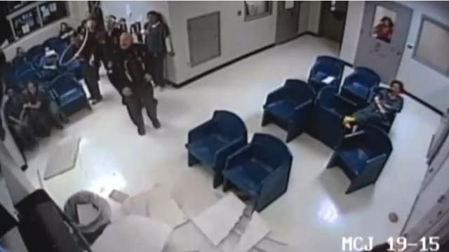 Woman tries to escape jail, ends up falling out of ceiling and landing in trash can