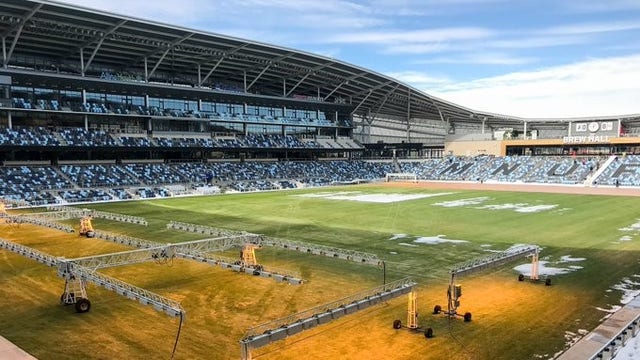 Minnesota United uses heat lamp technology to help melt snow, prepare pitch at Allianz Field