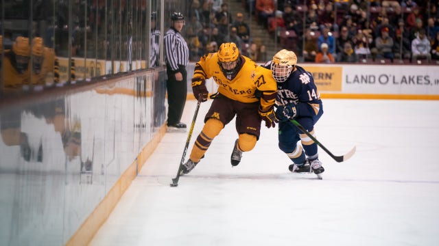 Gophers hold off Notre Dame 3-2, advance to Big Ten semifinals