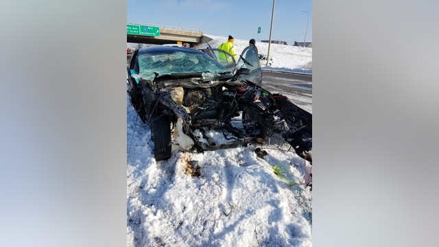Engine ejected from vehicle during crash on Hwy. 169 in Plymouth, Minnesota