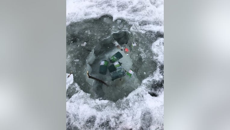 The Minnesota DNR shared this photo of littler left behind after a fish house owner removed their unit.