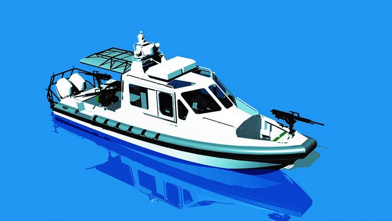 A rendering of a 33-foot patrol boat.