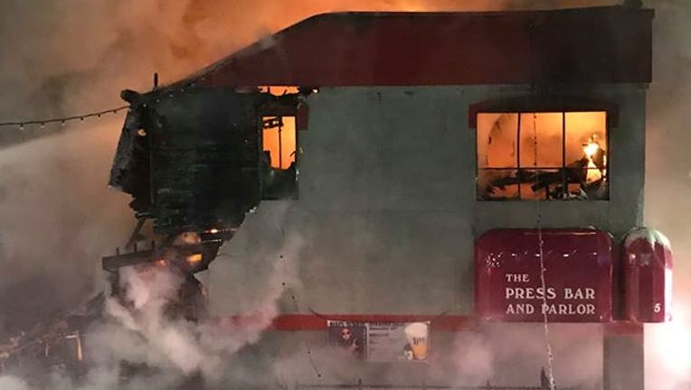 fire at the press bar in St. Cloud