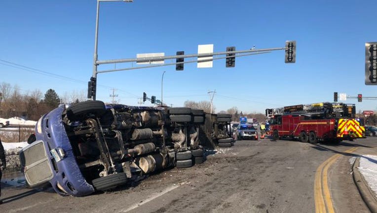 semi crash on Highway 55 in Eagan, Minnesota