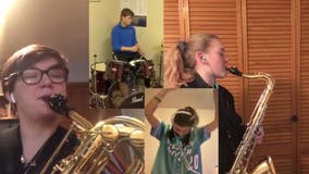 Minnesota band students perform 'Bad Guy' social distancing style