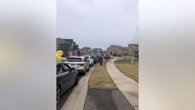 9-year-old's gymnastics team surprises her with birthday car parade