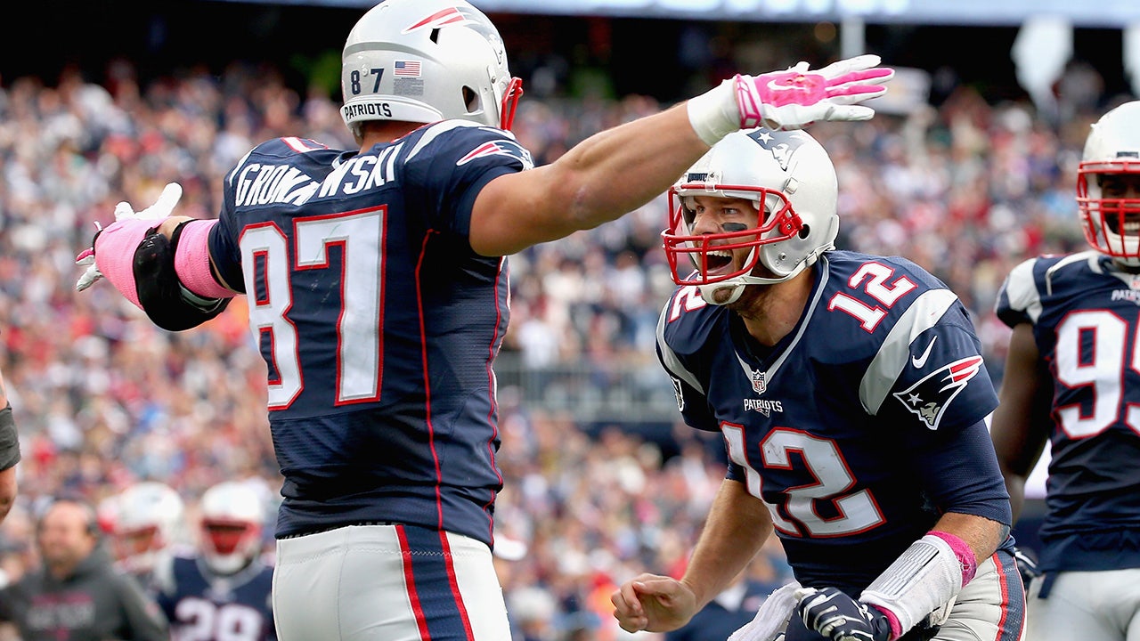 Tom Brady and Rob Gronkowski Autographed New England Patriots