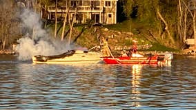 Man taken to hospital after boat bursts into flames on lake in Mound, Minn.