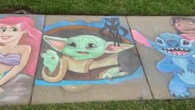 Dad creates stunning Disney sidewalk art to brighten Lutz neighborhood