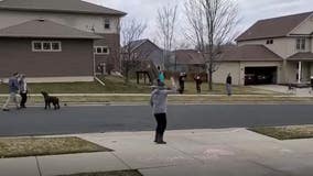 Wisconsin neighbors dance together to 'Jump Around' during coronavirus outbreak