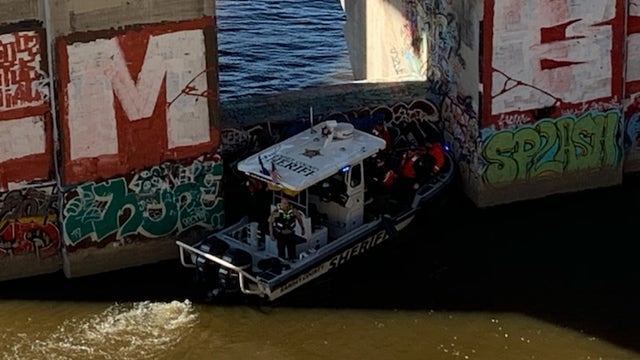 Woman rescued after she rappelled down Ford Bridge to fish