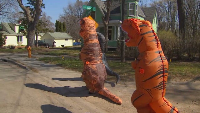 Walk the Dinosaur: South St. Paul woman's dress-up walks brighten spirits during pandemic