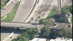 Protest disrupts traffic on I-35W at University Ave in Minneapolis