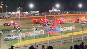 Man killed after school bus rolls onto him during races at Wisconsin speedway