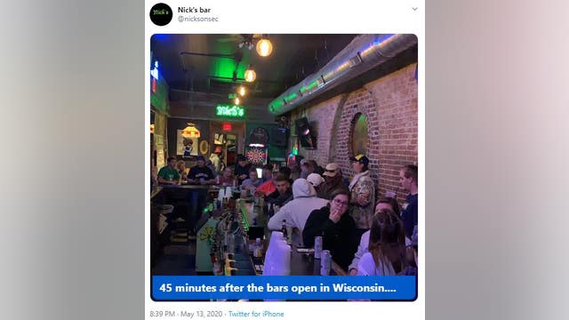 Wisconsin bars packed hours after Supreme Court strikes down 'Safer at Home' order