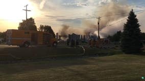 Crews respond to large fire in Hanover, Minnesota