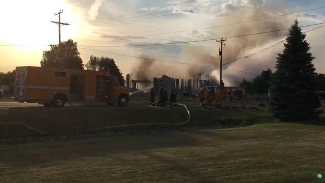 Crews respond to large fire in Hanover, Minnesota
