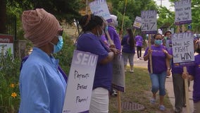 St. Paul nursing home workers hold 24-hour strike demanding better pay, more PPE