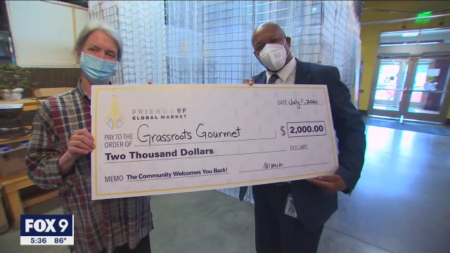 Midtown Global Market small business owners surprised with $2K checks to help rebuild after riots