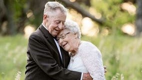 Nebraska couple celebrates 60 years of marriage with photo shoot in wedding outfits