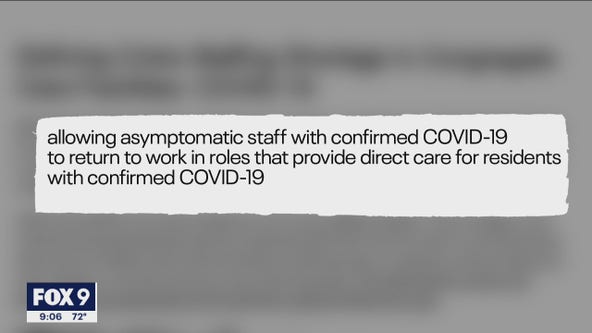 Minnesota guidelines would allow long-term care staff with COVID-19 to return to work in a crisis