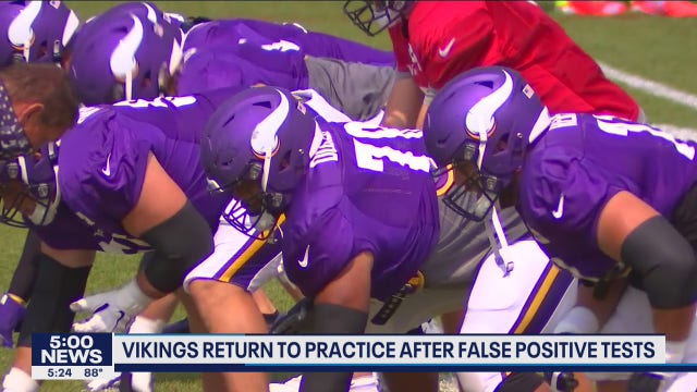 8 Vikings players return to Training Camp practice after false positive COVID-19 tests