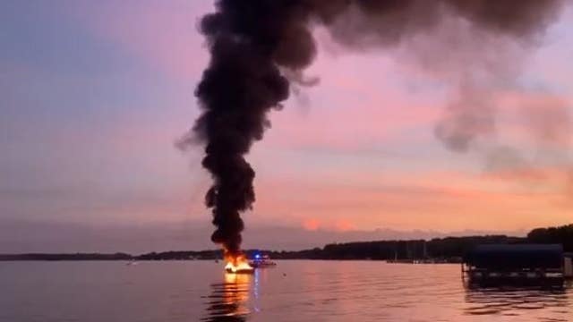 Long Lake Fire Department responds to boat fire on Lake Minnetonka Sunday night