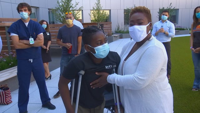 10-year-old boy who lost leg in boating accident reunites with hospital care team