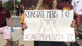 Advocates for cut University of Minnesota athletic programs rally on campus