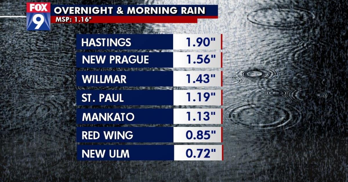 Rain totals: Overnight storms drop 1.9 inches on Hastings | FOX 9 ...