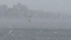 Video: Man seen windsurfing on Minneapolis lake during snowstorm