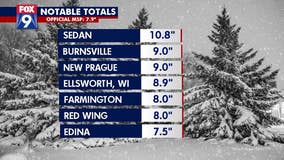 October storm dumps nearly 11 inches of snow on Sedan, Minnesota